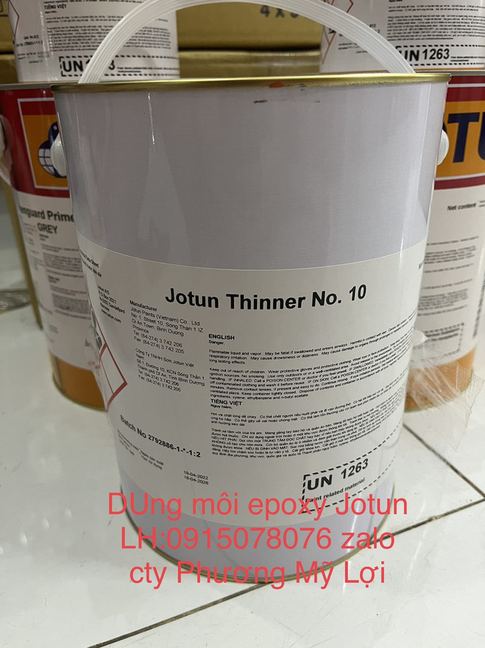 Đại lý cung cấp dung môi pha sơn phủ epoxy Jotun Thinner No.10 chính hãng