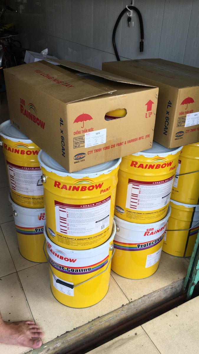 Sơn chống rỉ chịu nhiệt Rainbow màu xám chính hãng