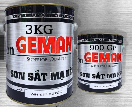Sơn cho sắt mạ kẽm Geman màu trắng mờ 3000Z