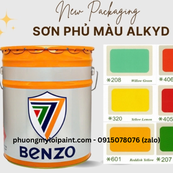 Sơn dầu Benzo mã 202 lon 3 lít, thùng 17.5L