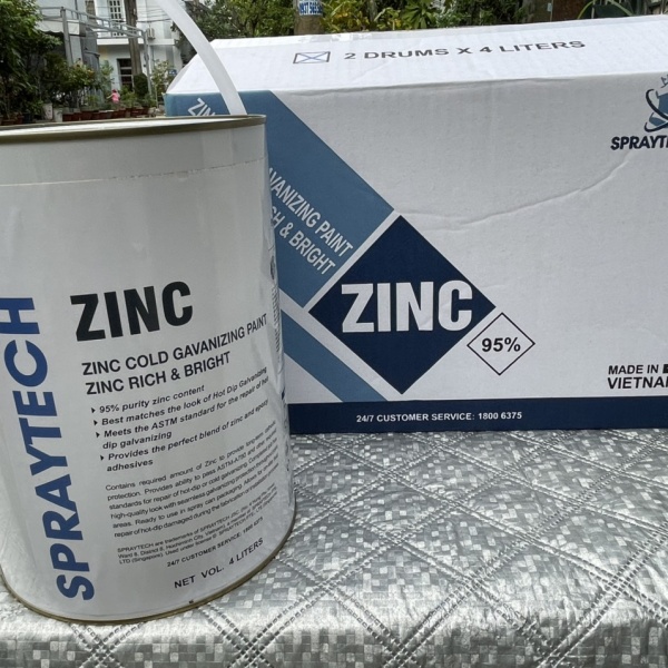 Sơn mạ kẽm lạnh zinc spraytech lon 1 lít