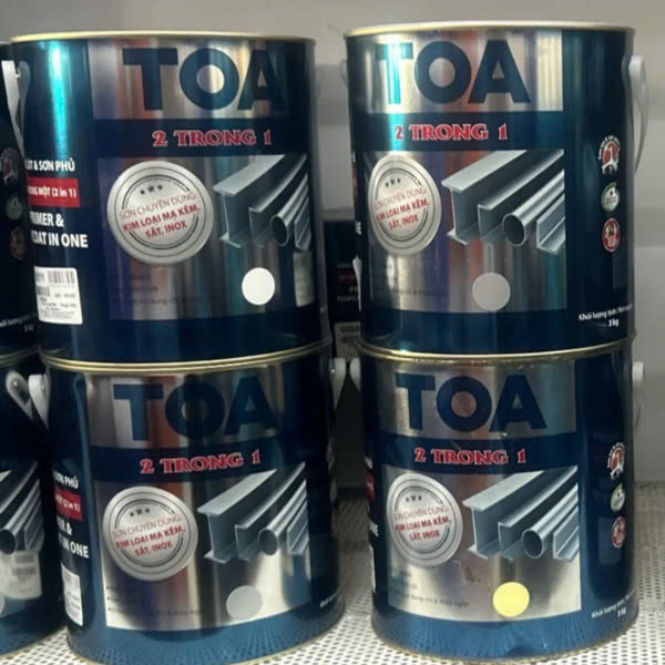 Sơn Toa 2  trong 1 cho kẽm, inox, sắt màu 00124 xám trắng 5