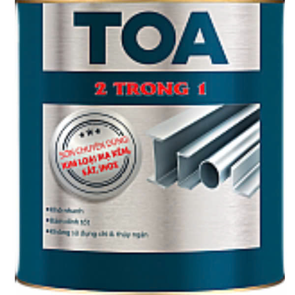Sơn Toa 2  trong 1 cho kẽm, inox, sắt màu xanh dương đen 00671 1