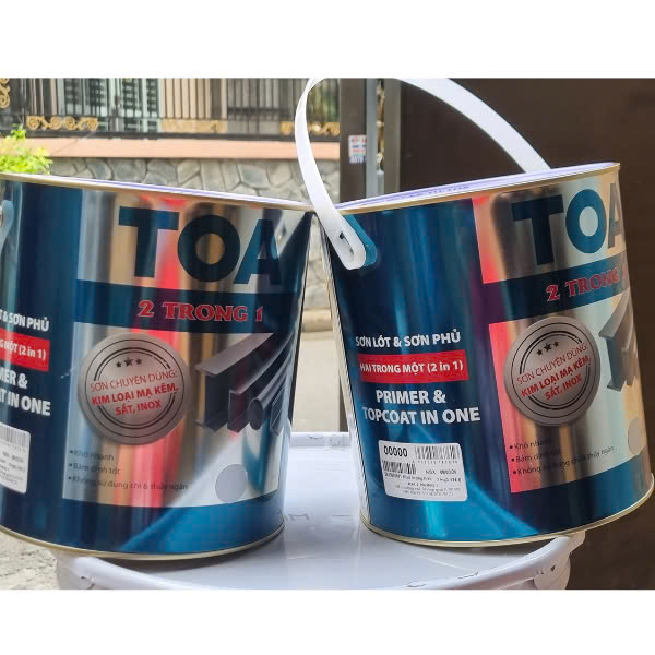 Sơn Toa 2  trong 1 cho kẽm, inox, sắt màu *XF00910 xám xingfa 5