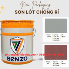 Sơn lót chống rỉ Benzo màu xám G322 3 lít, 17.5L