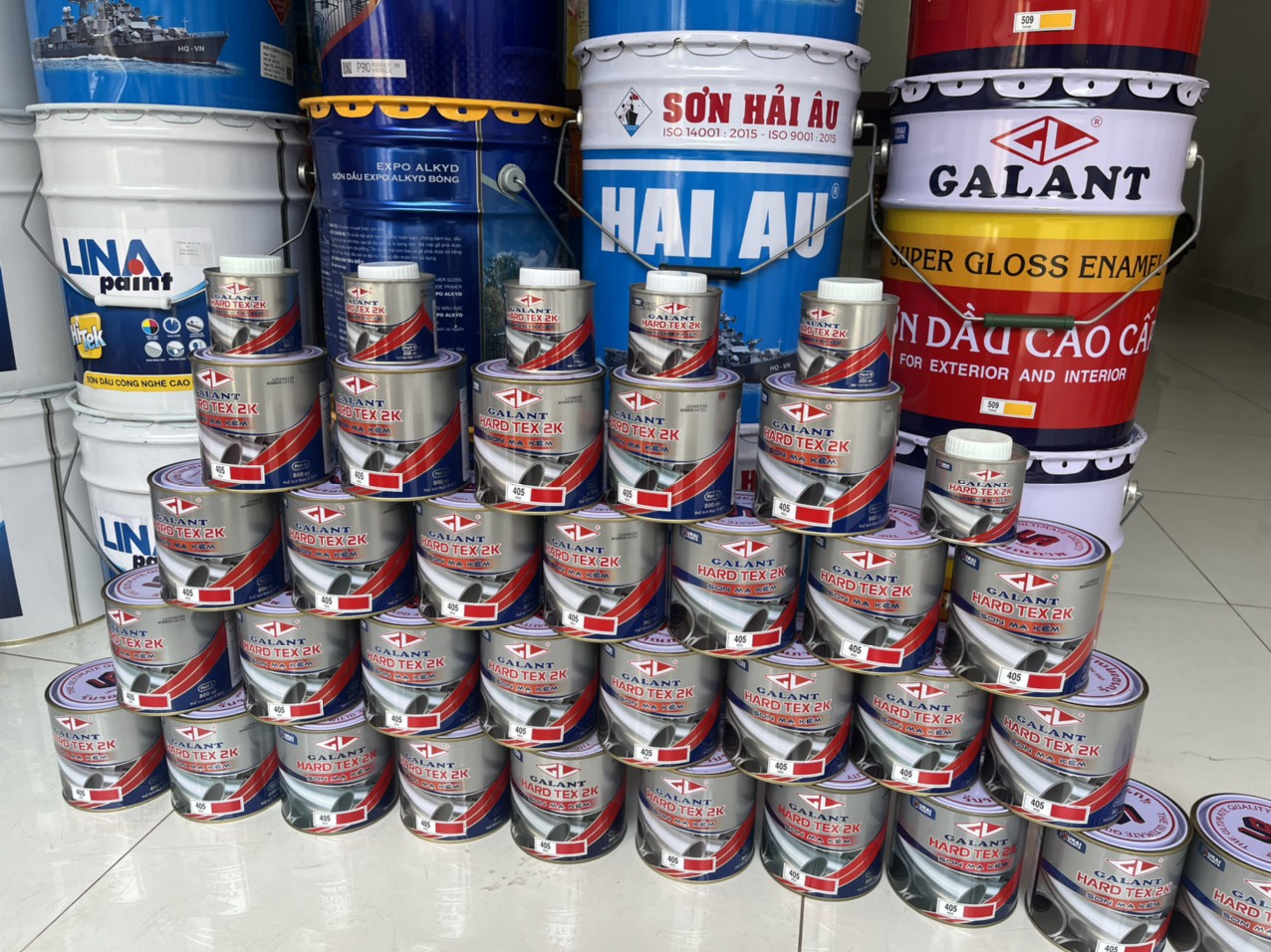 Sơn mạ kẽm Hard tex 2K Galant màu vàng kem 413 2