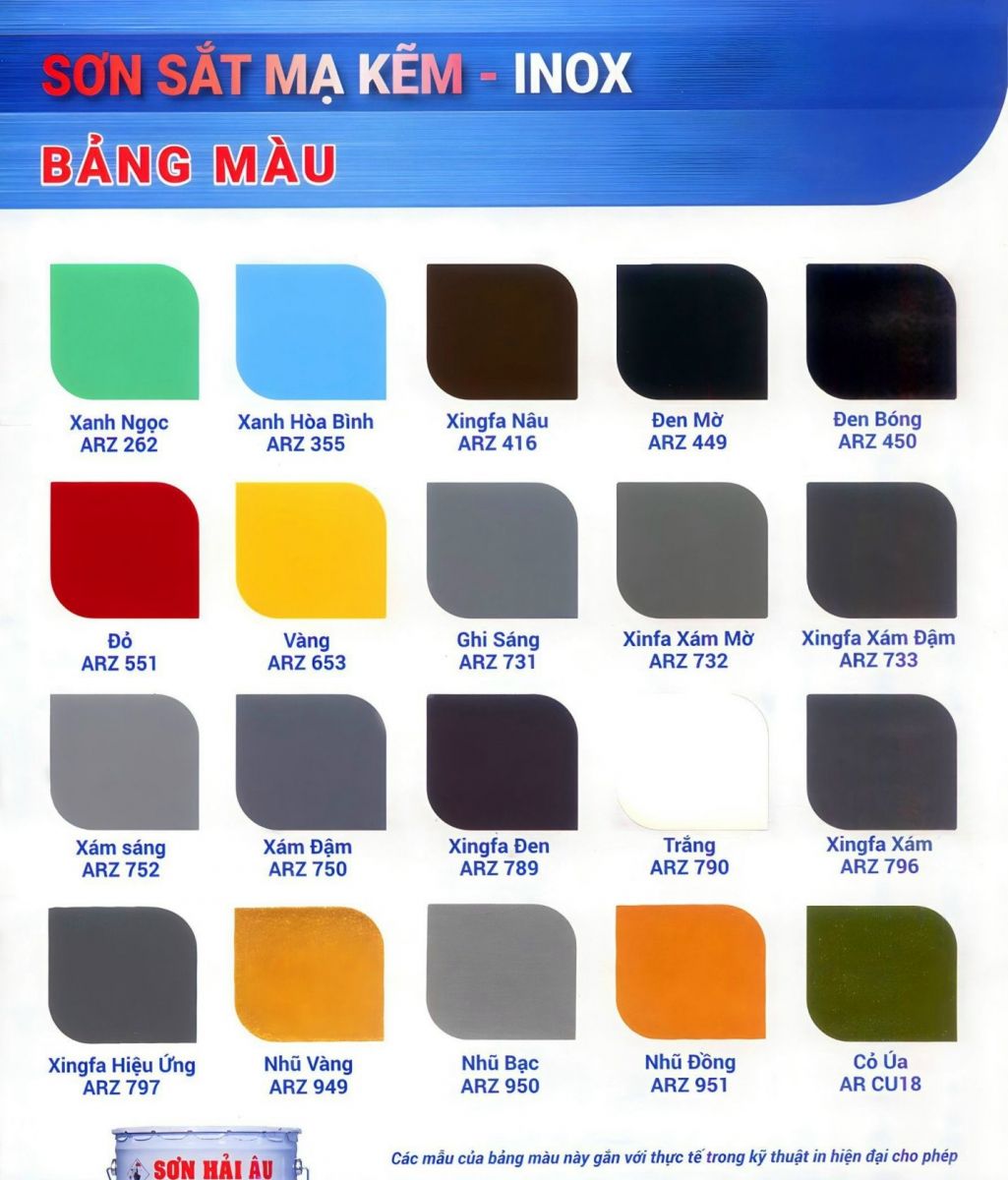 Sơn sắt mạ kẽm – inox Hải Âu màu Nhũ Đồng ARZ 951 3