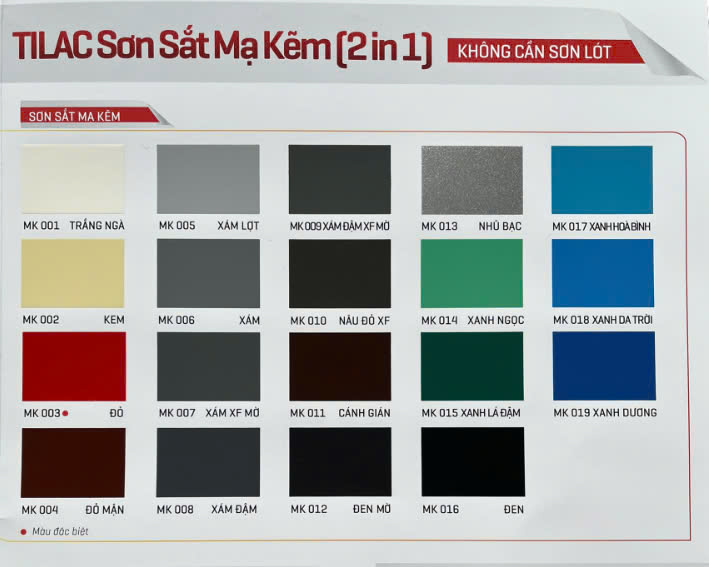 Sơn sắt mạ kẽm Tilac Nippon màu xám XF mờ MK007 4
