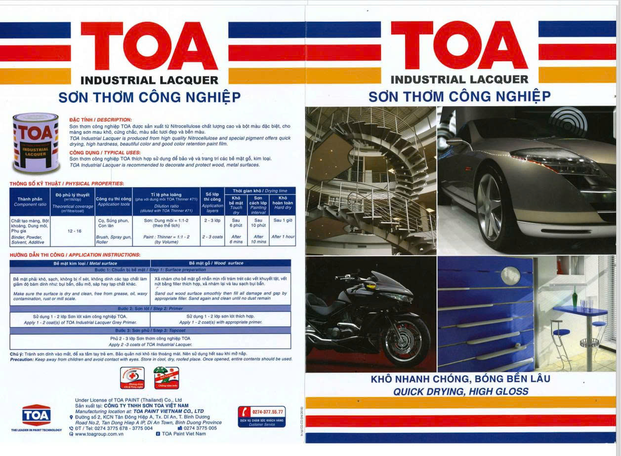 Đại lý phân phối sơn công nghiệp Toa bạc 907 uy tín